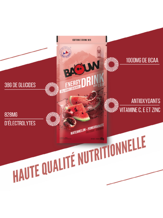 Boisson Isotonique Bio Pastèque Grenade Baouw 45g