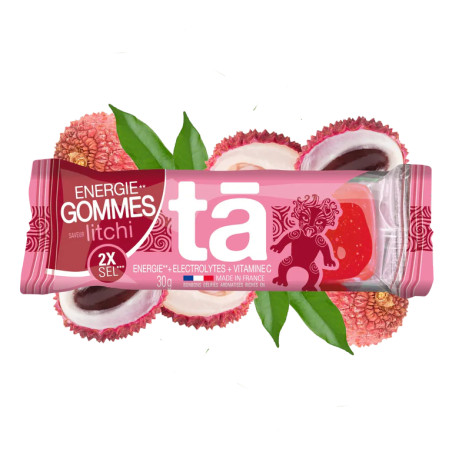 Gommes Énergétiques Litchi Tā Energy | 24g Glucides & Électrolytes