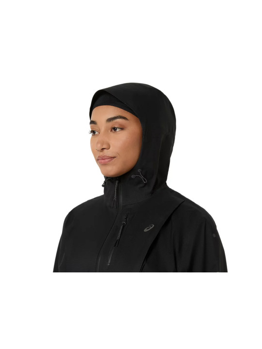 Veste Imperméable ASICS Fujitrail Elite Femme Noire