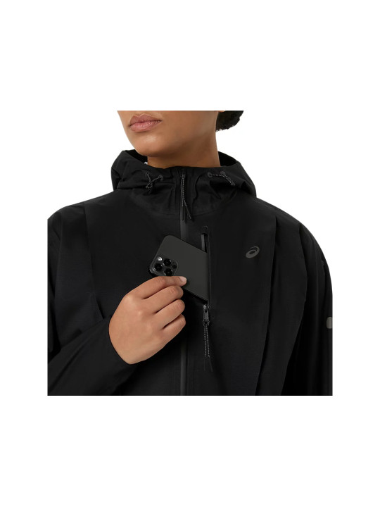 Veste Imperméable ASICS Fujitrail Elite Femme Noire