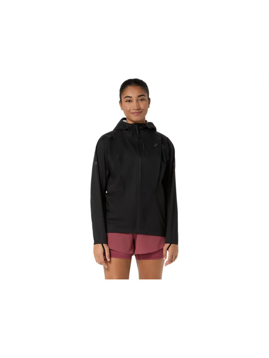 Veste Imperméable ASICS Fujitrail Elite Femme Noire