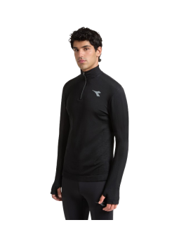 Diadora LS T-Shirt 1/2 Zip Stratouno Homme Black 102.183175-80013