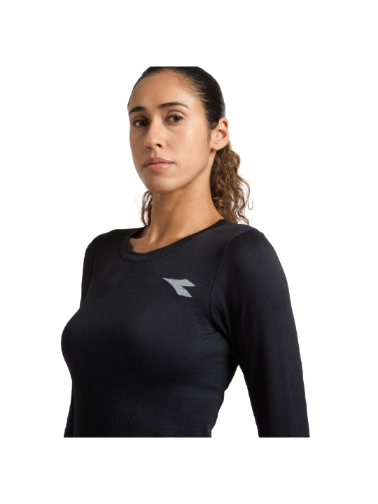 Diadora LS T-Shirt Stratouno Femme Black 102.183170-80013