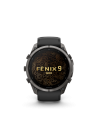 fēnix® 9 Pro – inReach®, 51mm Titane Carbon Gray DLC avec bracelet noir/gris galet