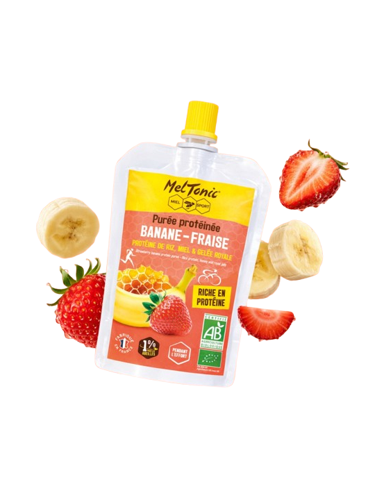 Purée Protéinée Bio Banane Fraise Meltonic 90g