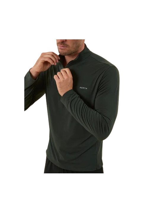 Haut Running Aerth Soft Feel Quarter Zip Infinity Green AEU263SQZ-IG