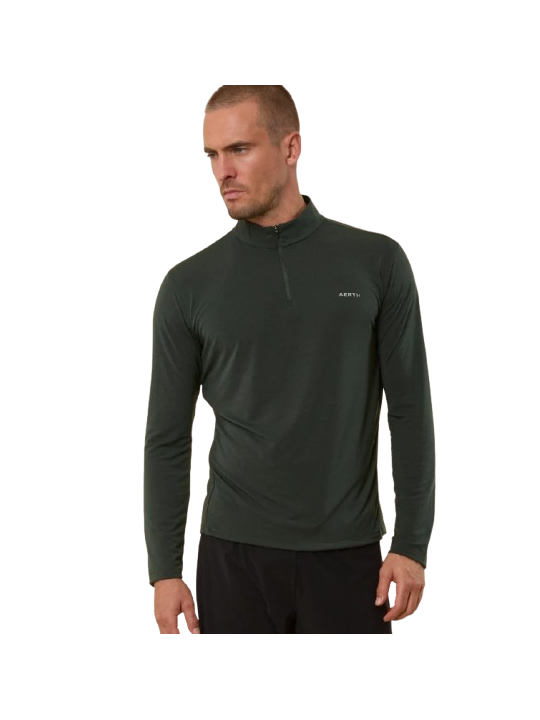 Haut Running Aerth Soft Feel Quarter Zip Infinity Green AEU263SQZ-IG