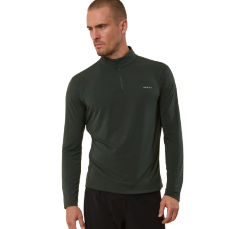 Haut Running Aerth Soft Feel Quarter Zip Infinity Green AEU263SQZ-IG