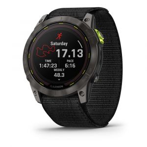 Montre GPS multisports pour l'ultra-endurance Garmin Enduro 2 Sapphire Solar Titane Carbon Gray DLC avec bracelet nylon UltraFit Noir | 010-02754-01_1