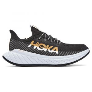 Chaussures running polyvalentes avec lpaque en fibre de carbone pour coureurs performantes à foulée neutre Hoka Carbon X 3 Black/White pour femme | 1123193-BWHT_1