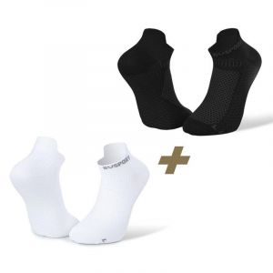 BV Sport Socquettes ultra-courtes Light 3D Noir et Blanc | Pack de 2 paires