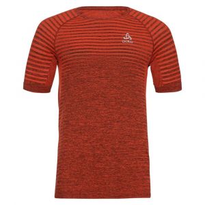 Vêtements de sport Odlo Homme | Tee-shirt de running lager et sans couture ODLO Essential Seamless Orange Melange pour homme |313492-30788