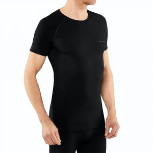 Falke Tee-Shirt Wool-Tech Light Noir pour Homme