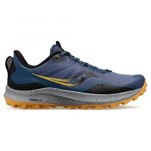 Chaussures de trail running agiles et légères pour traileuses à foulée neutre Saucony Peregrine 12 Basin/Gold pour femme | S10737-30_1