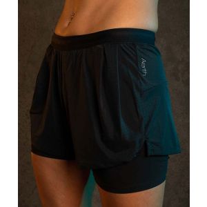 Short de running respirant et chic AERTH Track Series Short Noir pour Femme - AEW222TSS-OX