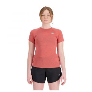 NEW BALANCE  Impact Run Short Sleeve Rose - Tee-Shirt de Running Femme
