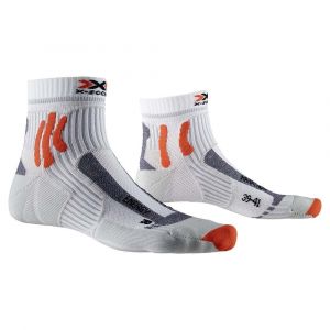 X-Socks Chaussettes Marathon Energy 4.0 Blanches Grises et Orange