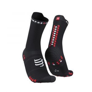 Compressport Pro Racing Socks V4.0 Run High Noire et Rouge