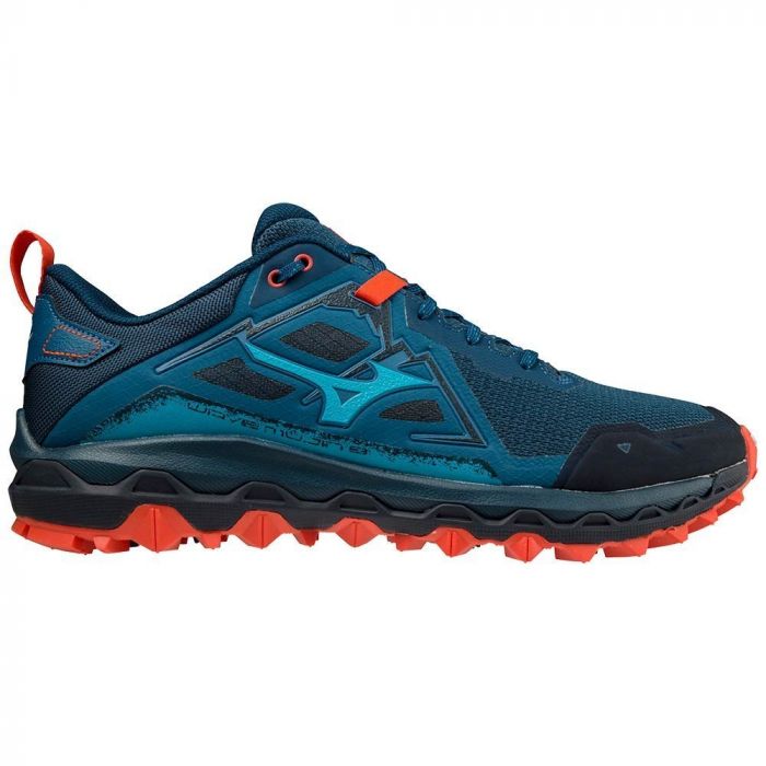 Chaussures trail running Mizuno Homme, Mizuno Wave Mujin 8 M Moroccan  Blue/Algiers Blue/Grenadine pour homme