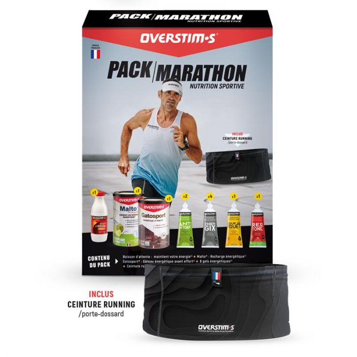 Pack Marathon Overstim.s 2023 avec ceinture running/porte-dossard OFFERTE